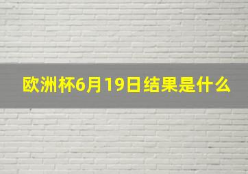 欧洲杯6月19日结果是什么