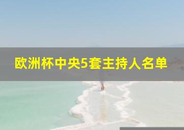 欧洲杯中央5套主持人名单