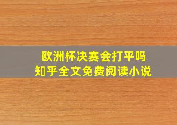 欧洲杯决赛会打平吗知乎全文免费阅读小说