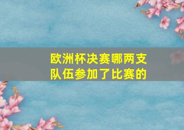 欧洲杯决赛哪两支队伍参加了比赛的