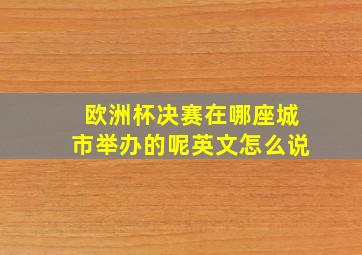 欧洲杯决赛在哪座城市举办的呢英文怎么说