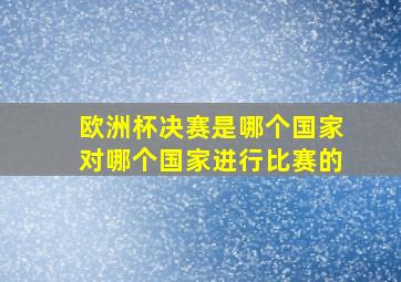 欧洲杯决赛是哪个国家对哪个国家进行比赛的