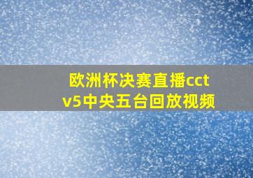 欧洲杯决赛直播cctv5中央五台回放视频