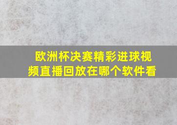 欧洲杯决赛精彩进球视频直播回放在哪个软件看