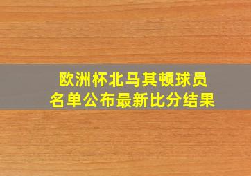 欧洲杯北马其顿球员名单公布最新比分结果