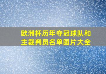 欧洲杯历年夺冠球队和主裁判员名单图片大全