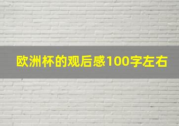 欧洲杯的观后感100字左右