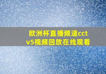 欧洲杯直播频道cctv5视频回放在线观看