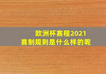 欧洲杯赛程2021赛制规则是什么样的呢