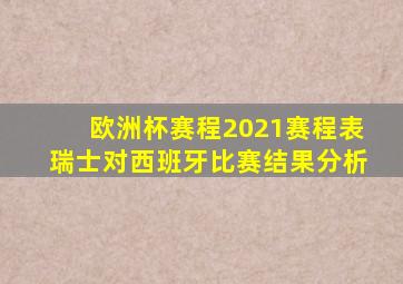 欧洲杯赛程2021赛程表瑞士对西班牙比赛结果分析