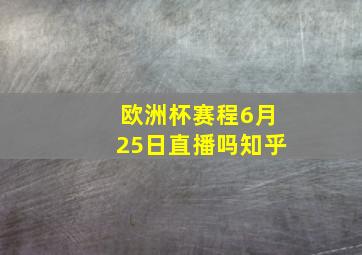 欧洲杯赛程6月25日直播吗知乎