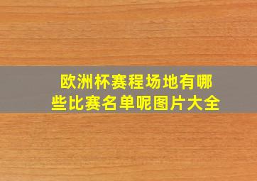 欧洲杯赛程场地有哪些比赛名单呢图片大全