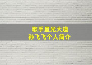 歌手星光大道孙飞飞个人简介