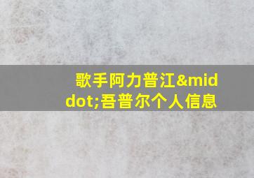 歌手阿力普江·吾普尔个人信息