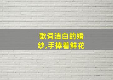 歌词洁白的婚纱,手捧着鲜花