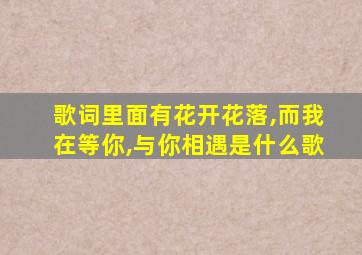 歌词里面有花开花落,而我在等你,与你相遇是什么歌