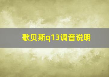 歌贝斯q13调音说明