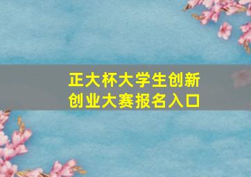 正大杯大学生创新创业大赛报名入口