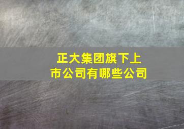 正大集团旗下上市公司有哪些公司