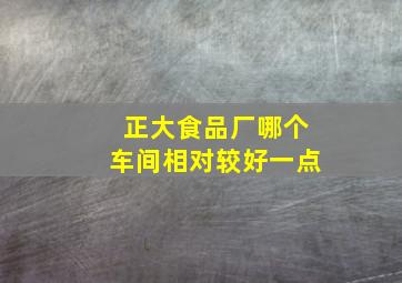 正大食品厂哪个车间相对较好一点