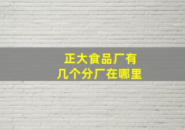 正大食品厂有几个分厂在哪里