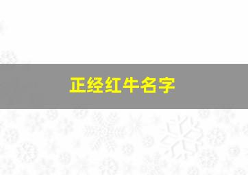 正经红牛名字