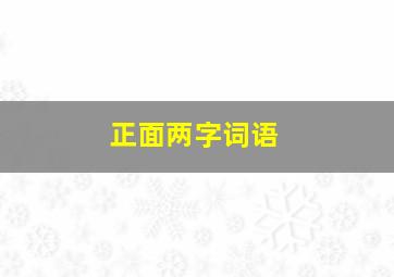 正面两字词语