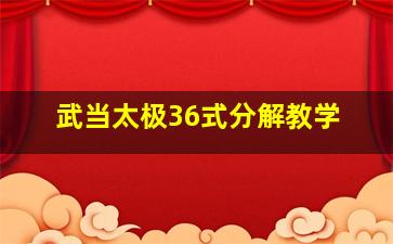 武当太极36式分解教学