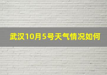 武汉10月5号天气情况如何