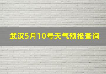 武汉5月10号天气预报查询