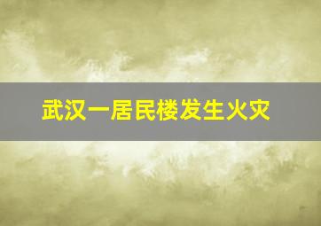 武汉一居民楼发生火灾