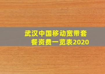 武汉中国移动宽带套餐资费一览表2020