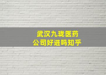 武汉九珑医药公司好进吗知乎