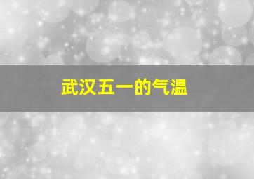 武汉五一的气温