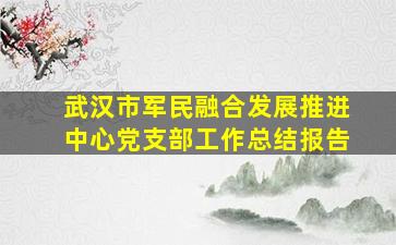 武汉市军民融合发展推进中心党支部工作总结报告