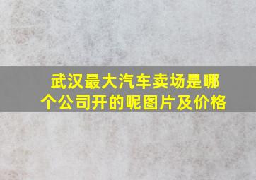 武汉最大汽车卖场是哪个公司开的呢图片及价格