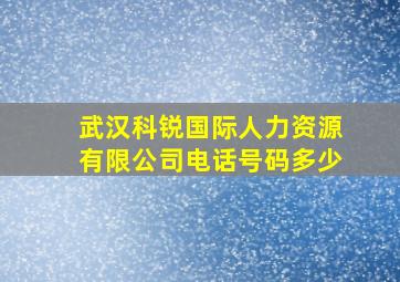 武汉科锐国际人力资源有限公司电话号码多少