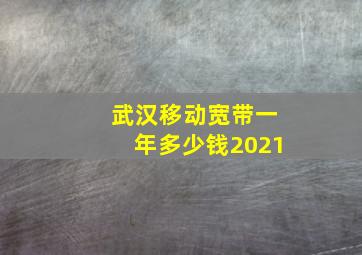 武汉移动宽带一年多少钱2021