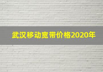 武汉移动宽带价格2020年