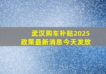 武汉购车补贴2025政策最新消息今天发放