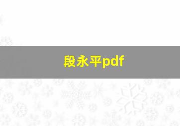 段永平pdf