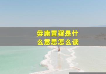 毋庸置疑是什么意思怎么读