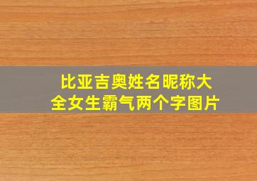 比亚吉奥姓名昵称大全女生霸气两个字图片