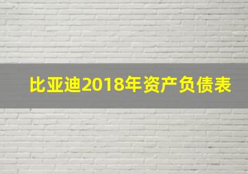 比亚迪2018年资产负债表