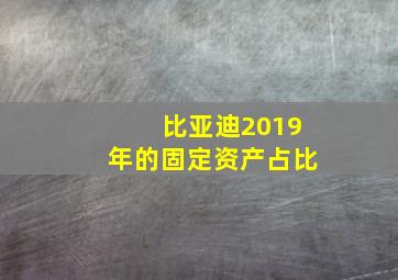 比亚迪2019年的固定资产占比