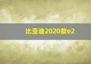 比亚迪2020款e2