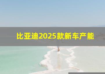 比亚迪2025款新车产能