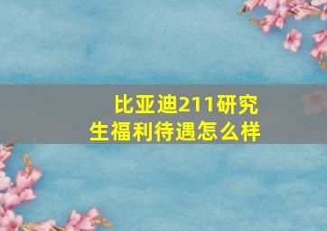 比亚迪211研究生福利待遇怎么样