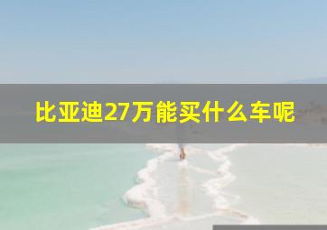 比亚迪27万能买什么车呢