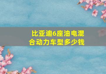 比亚迪6座油电混合动力车型多少钱